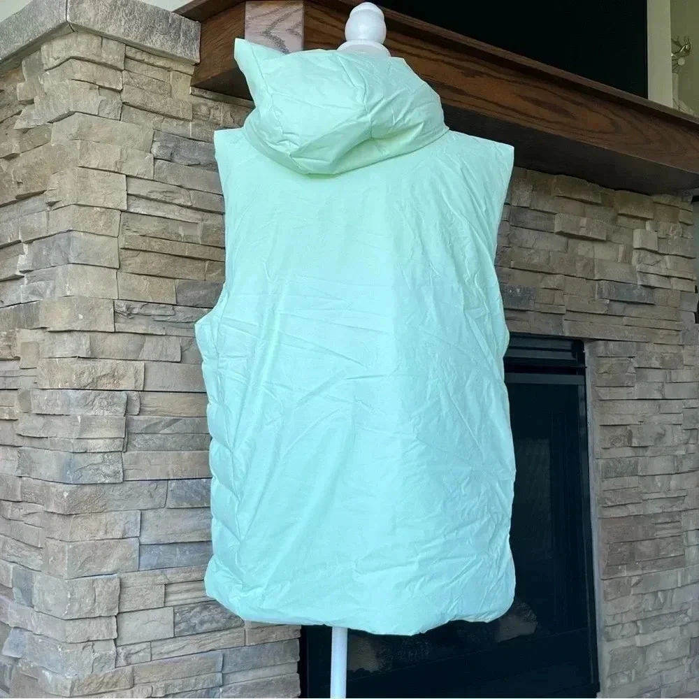 NWT Rains Loop Vest Waterproof, Windproof Hood Mineral Green Large Full Zip